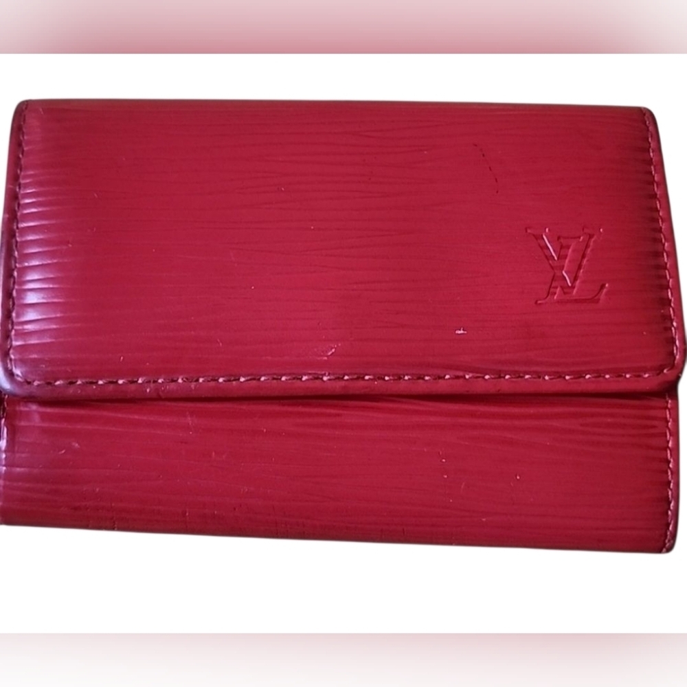 Preowned Louis Vuitton Red‎ Key Holder With COA